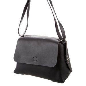 OPENING CEREMONY X FOSSIL Reversible Black Flap Bag
